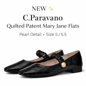 Quilted Black Flats with Elastic Strap